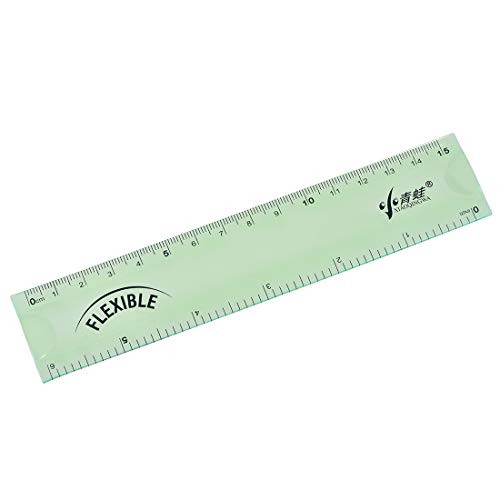 uxcell Flexible Straight Ruler 15cm 6 Inch Soft Plastic Measuring Ruler Tool Green