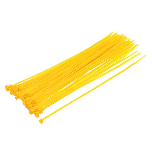 uxcell Cable Zip Ties 250mmx3.6mm Self-Locking Nylon Tie Wraps Yellow 100pcs