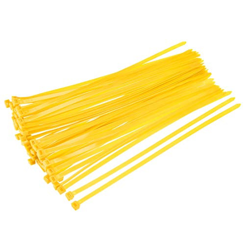 uxcell Cable Zip Ties 250mmx4.8mm Self-Locking Nylon Tie Wraps Yellow 60pcs