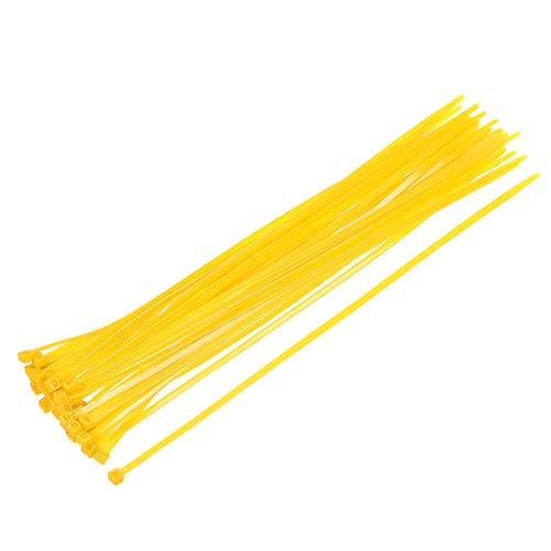 uxcell Cable Zip Ties 350mmx4.8mm Self-Locking Nylon Tie Wraps Yellow 40pcs