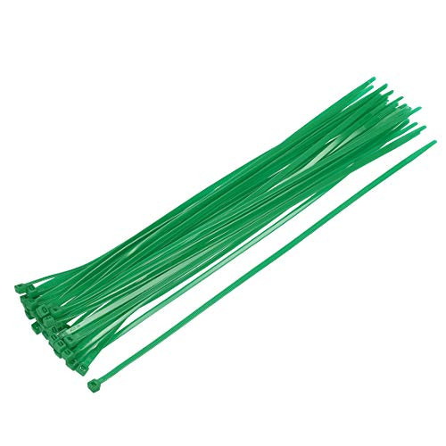 uxcell Cable Zip Ties 400mmx4.8mm Self-Locking Nylon Tie Wraps Green 60pcs