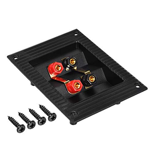 uxcell 4 Ways Speaker Box Terminal Binding Post for Stereo Screw Cup Connector Subwoofer Plugs Black 1pcs