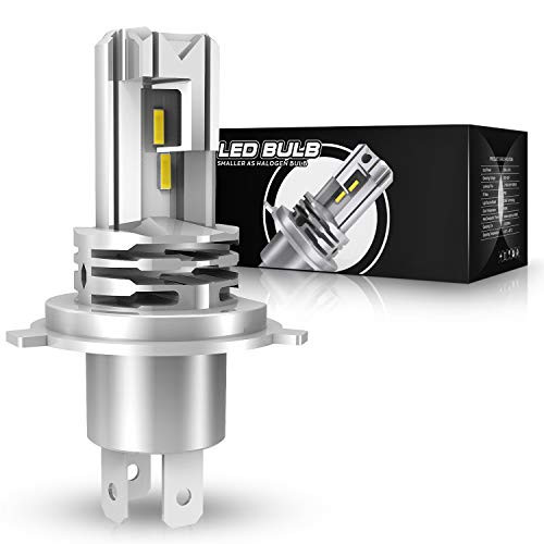 HIMA4X4 H4 9003 Motorcycle LED Headlight Bulbs 30W 4000LM Cree LED 6500k Fanless Headlight Bulbs Replacement Conversion Kit Xenon White All In One, 1pcs Headlight bulb