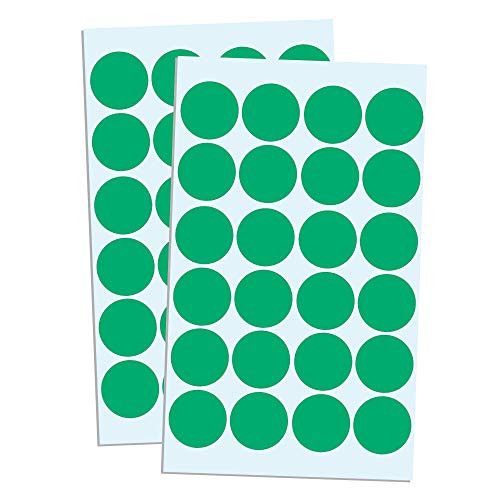 1200 Pack, 1" Round Color Coding Circle Dot Sticker Labels - Green