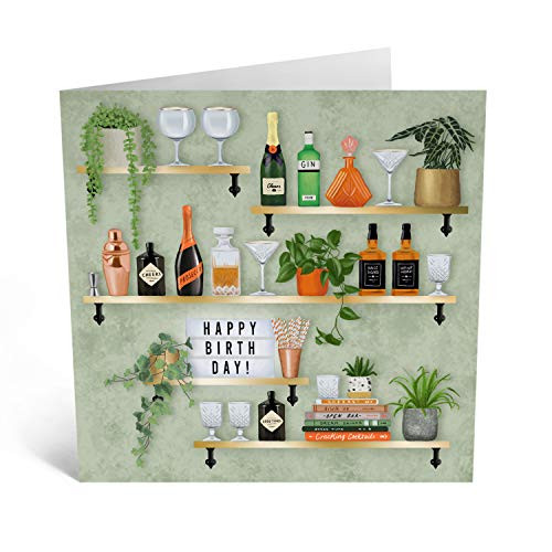 Central 23 - Funny Birthday Card"Birthday Bar Shelves" - Cute & Quirky - Him Her Mom Dad Husband Wife Brother Sister - Comes With Fun Stickers