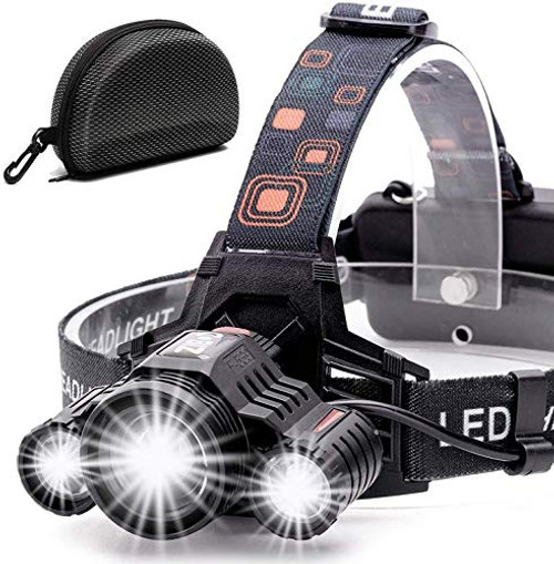 Cobiz Headlamp Flashlight USB Rechargeable - LED Brightest High 6000 Lumen Work Headlight,IPX4 Waterproof & 18650 Flashlight with Zoomable Work Light,Head Lights for Camping Running Hiking