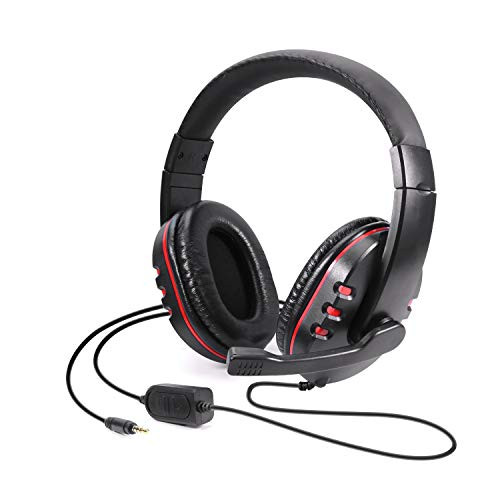 PS4 Headset, Diswoe Gaming Headset for Xbox one 3.5mm Wired Over-Head Stereo Gaming Headset Headphone with Mic Microphone, Volume Control for Sony PS4 PC Tablet Laptop Smartphone Xbox One