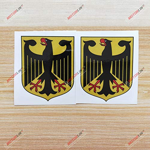 3S MOTORLINE 2X Reflective 3'' German Coat of Arms Eagle Germany Decal Sticker Car Vinyl a