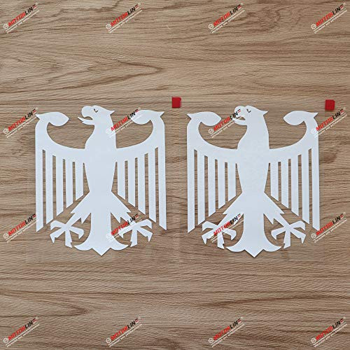 3S MOTORLINE 2X White 6'' German Coat of Arms Eagle Decal Sticker Car Vinyl Germany Deutschland die Cut no Background 3S MOTORLINE 2X White 6'' German Coat of Arms Eagle Decal Sticker Car Vinyl Germany Deutschland die Cut no Background