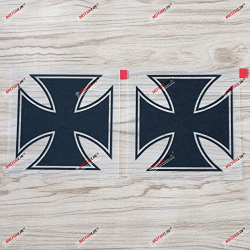 2X Black 4'' Iron Cross Decal Sticker Car Vinyl German Germany Bundeswehr e