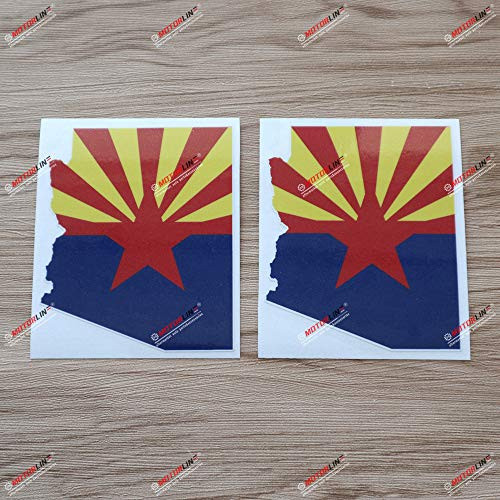 2X Glossy 4'' Arizona Flag Map Decal Sticker US State Car Vinyl 2X Glossy 4'' Arizona Flag Map Decal Sticker US State Car Vinyl