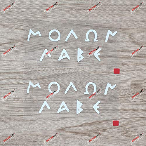 2X White 6'' Molon Labe Decal Bumper Sticker Car Vinyl Sparta