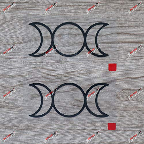 3S MOTORLINE 2X Black 4'' Triple Moon Symbol Decal Sticker Car Vinyl Pagan Wiccan Goddess
