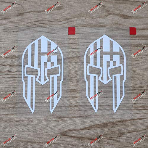 2X White 4'' Ancient Greece Flag Sparta Molon Labe Spartan Decal Sticker Car Vinyl Greek