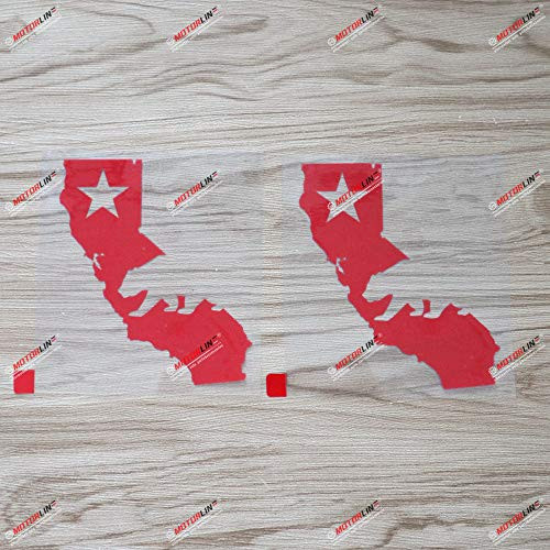2X red 4'' California Bear Decal Sticker Map Outline Republic Cali Car Vinyl 2X red 4'' California Bear Decal Sticker Map Outline Republic Cali Car Vinyl