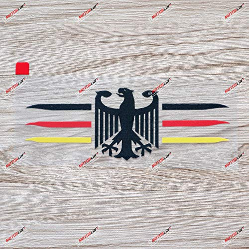 3S MOTORLINE 6'' German Eagle Flag Color Stripes Germany Decal Sticker Car Vinyl Coat of arms