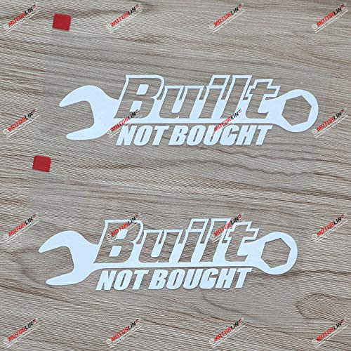 3S MOTORLINE 2X White 6'' Built Not Bought Decal Sticker Vinyl JDM Euro Drift Racing Car Funny