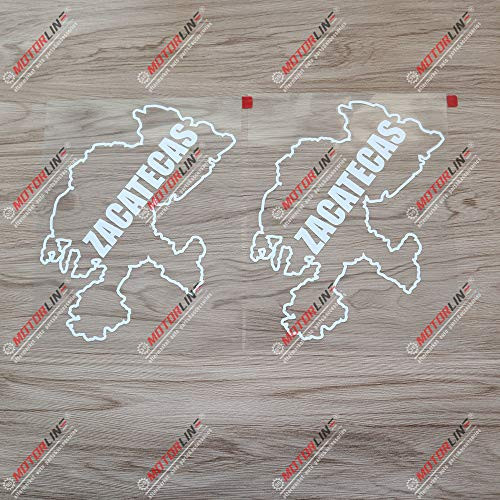 3S MOTORLINE 2X White 8'' Zacatecas Zac State of Mexico Decal Sticker Mexican Map Outline Car Vinyl 3S MOTORLINE 2X White 8'' Zacatecas Zac State of Mexico Decal Sticker Mexican Map Outline Car Vinyl