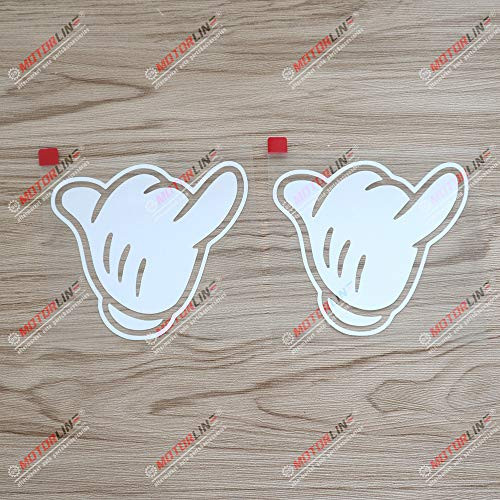 3S MOTORLINE 2X White 4'' Shaka Loose Hand Gesture Decal Sticker Car Laptop Phone Window Vinyl Style d 3S MOTORLINE 2X White 4'' Shaka Loose Hand Gesture Decal Sticker Car Laptop Phone Window Vinyl Style d