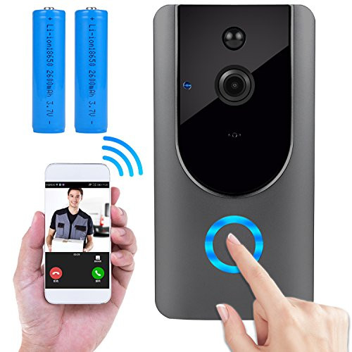 Wireless Doorbell, Smart Door Bells Home Security Bell Camera With Battery, Real-Time Video and Two-Way Talk Night Vision PIR Motion Detection