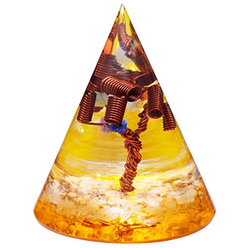 mookaitedecor Orgone Conical Pyramid with Copper Tree of Life Coils, Crystal Quartz Points Orgonite Energy Generator for Meditation Chakra Balancing & Reiki Healing, 2.75 Inch High mookaitedecor Orgone Conical Pyramid with Copper Tree of Life Coils, Crystal Quartz Points Orgonite Energy Generator for Meditation Chakra Balancing & Reiki Healing, 2.75 Inch High