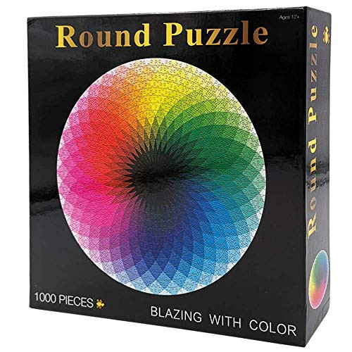 1000 Pcs Round Jigsaw Puzzles Rainbow Palette Intellectual Game for Adults & Kids