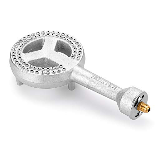 WADEO Propane High Prssure Cast-Iron Round Burner Head with Brass Fitting Orifice
