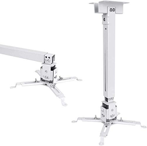 JIFAR Universal LED HD Projector Ceiling Mount Wall Bracket Holder for Different Size Projector(White)