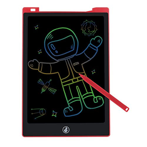 JefDiee 11 Inches LCD Writing Tablet Colorful Drawing Pad, Electronic Doodle Board Digital Drawing Tablet for Kids and Adults (Red)