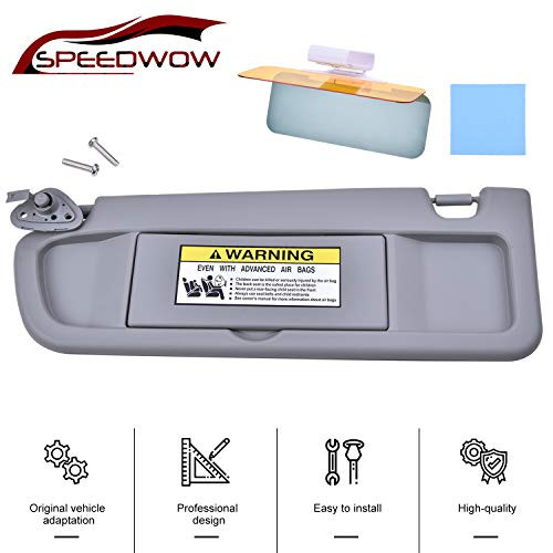 SPEEDWOW Car Sun Visor with Mirror Driver Left Side for 2006-2011 Honda Civic 83280-SNA-A01ZA 83230-SNA-A01ZA Gray