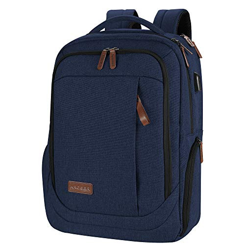 KROSER Laptop Backpack Large Computer Backpack Fits up to 17.3 Inch Laptop with USB Charging Port Water-Repellent School Travel Backpack Casual Daypack for Business/College/Women/Men-Dark Blue