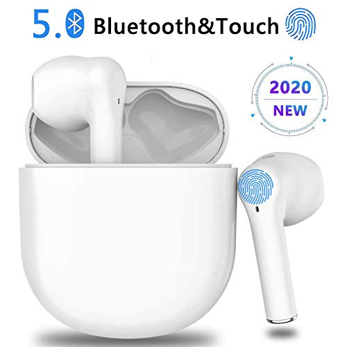 Wireless Earbuds Bluetooth 5.0 Headphones 3D Stereo Bluetooth Earbuds Noise Cancellation in-Ear Built-in Mic with Fast Charging Case