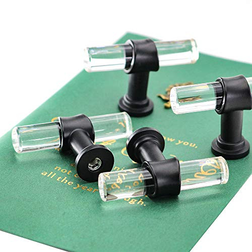 LONTAN Cabinet Door Knobs Matte Black Kitchen Drawer Knobs - LS9165BK Modern Acrylic Kitchen Cabinet Hardware Round Knobs for Bathroom Cabinets, 9/20'' Diameter, Pack of 10