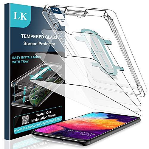 LK [3 Pack] Screen Protector for Samsung Galaxy A50, Tempered Glass [Easy-Installation Tool] [Case Friendly] HD Clear 9H Hardness