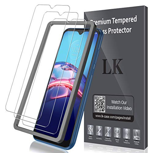 LK [3 Pack] Screen Protector for Motorola Moto E7/Moto E 2020 Tempered Glass [Easy Frame Installation] 9H Hardness, Anti-Scratch, Case Friendly