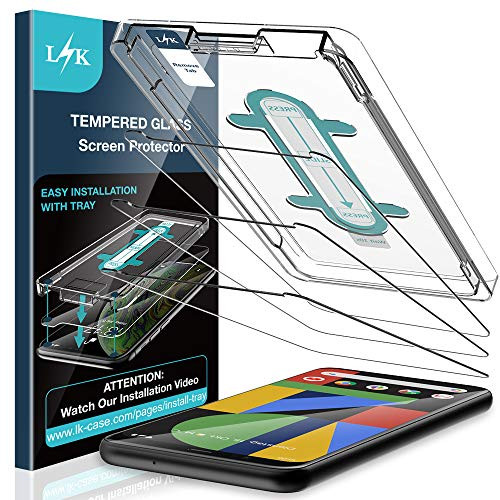 LK [3 Pack] Screen Protector for Google Pixel 4 XL, Tempered Glass [Easy-Installation Tool] [Case Friendly] HD Clear 9H Hardness