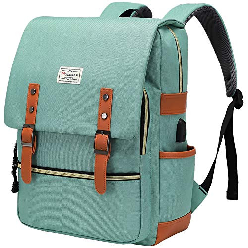 Modoker Vintage Laptop Backpack for Women Men, Slim Travel Backpack School College Bag with USB Charging Port Fashion Teal Rucksack Backpack Fits 15.6 Inch Macbook,Casual Daypack Green Modoker Vintage Laptop Backpack for Women Men, Slim Travel Backpack School College Bag with USB Charging Port Fashion Teal Rucksack Backpack Fits 15.6 Inch Macbook,Casual Daypack Green