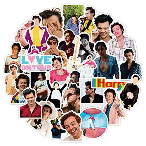 Singer Harry Styles Stickers 50PCS for Laptop and Water Bottles,Waterproof Durable Trendy Vinyl Laptop Decal Stickers Pack for Teens, Water Bottles, Computer, Travel Case (Harry Styles)