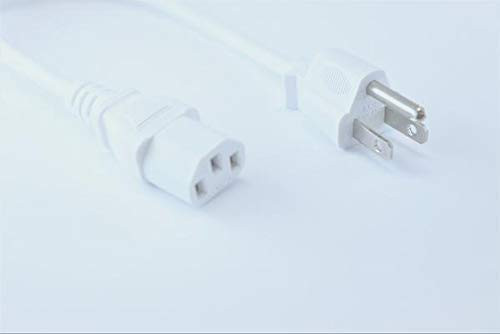 [UL Listed] OMNIHIL White 8 Feet Long AC Power Cord Compatible with BenQ TK800M 4K UHD Home Theater Projector