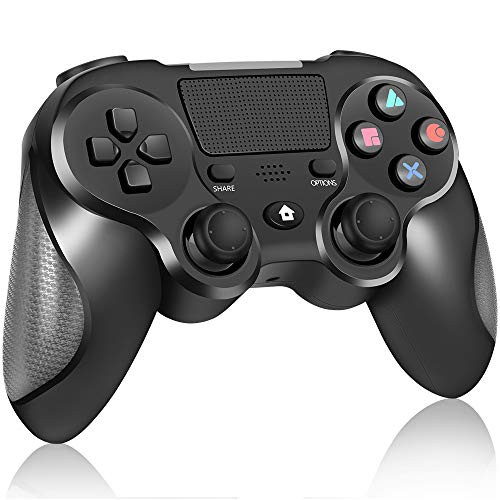 Wireless Controller for PS4, RegeMoudal Wireless Controller Remote for Playstation 4/Pro/Slim/PC, Touch Panel Gamepad with Dual Vibration and Audio Function, LED Indicator, USB Cable and Anti-Slip