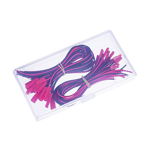 JST-SYP 2-Pin Connecting Line/Cable/Wire Kit (30 pcs), Length 20 cm, Crimps 2.5mm Pin Pitch JST-SYP 2-Pin Male/Female Connector Pin and Housing, JST Adapter Connector Male/Female Wire.