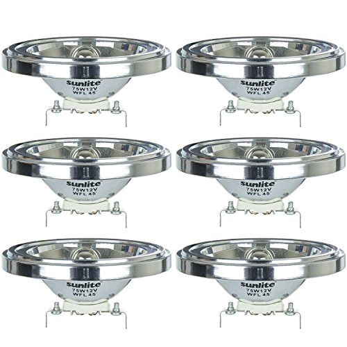 Sunlite 75AR111/WFL/12V/6PK Halogen 75W 12V AR111 Aluminum Reflector Wide Floodlight Light Bulbs (6 Pack)