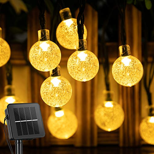 Solar String Lights Outdoor 60 Led 35.6 FT Crystal Globe Lights with 8 Lighting Modes, Waterproof Solar Powered Patio Lights for Garden Yard Porch Wedding Party Decor (Warm White) Solar String Lights Outdoor 60 Led 35.6 FT Crystal Globe Lights with 8 Lighting Modes, Waterproof Solar Powered Patio Lights for Garden Yard Porch Wedding Party Decor (Warm White)