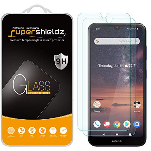 (2 Pack) Supershieldz for Nokia 3V (3 V) Tempered Glass Screen Protector, Anti Scratch, Bubble Free