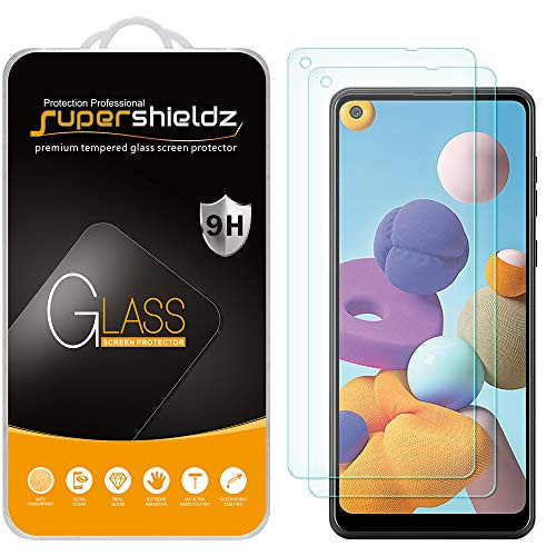 (2 Pack) Supershieldz for Samsung Galaxy A21 Tempered Glass Screen Protector, 0.33mm, Anti Scratch, Bubble Free