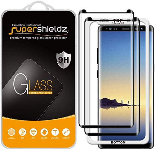 (2 Pack) Supershieldz for Samsung Galaxy Note 8 Tempered Glass Screen Protector with (Easy Installation Tray) 0.33mm, Anti Scratch, Bubble Free