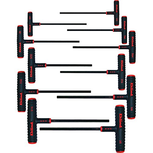 Eklind 60911 11 Piece 9" Series Power-T T-Handle Hex Key Set with Pouch, Sizes: 5/64" - 3/8"