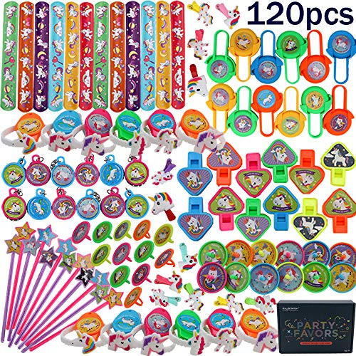Amy&Benton 120PCS Unicorn Carnival Prizes for Kids Birthday Party Favors Prizes Box Toy Assortment for Classroom
