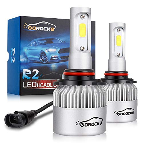 VoRock8 R2 COB 9005 HB3 8000 Lumens Led Headlight Conversion Kit, High Beam Headlamp Hi Beam Bright Headlights, Halogen Head Light Replacement, 6500K Xenon White, 1 Pair