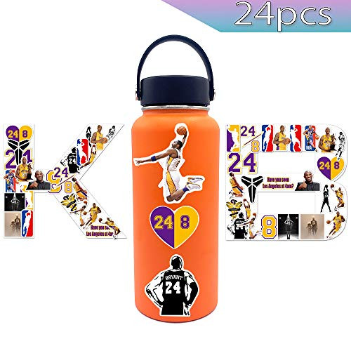 Kobe Black Mamba Stickers 24pcs Kobe Black Mamba Laptop Stickers Waterproof Vinyl Kobe Black Mamba Water Bottle Stickers Luggage Stickers Car Skateboard Decals for Kobe Black Mamba Fans